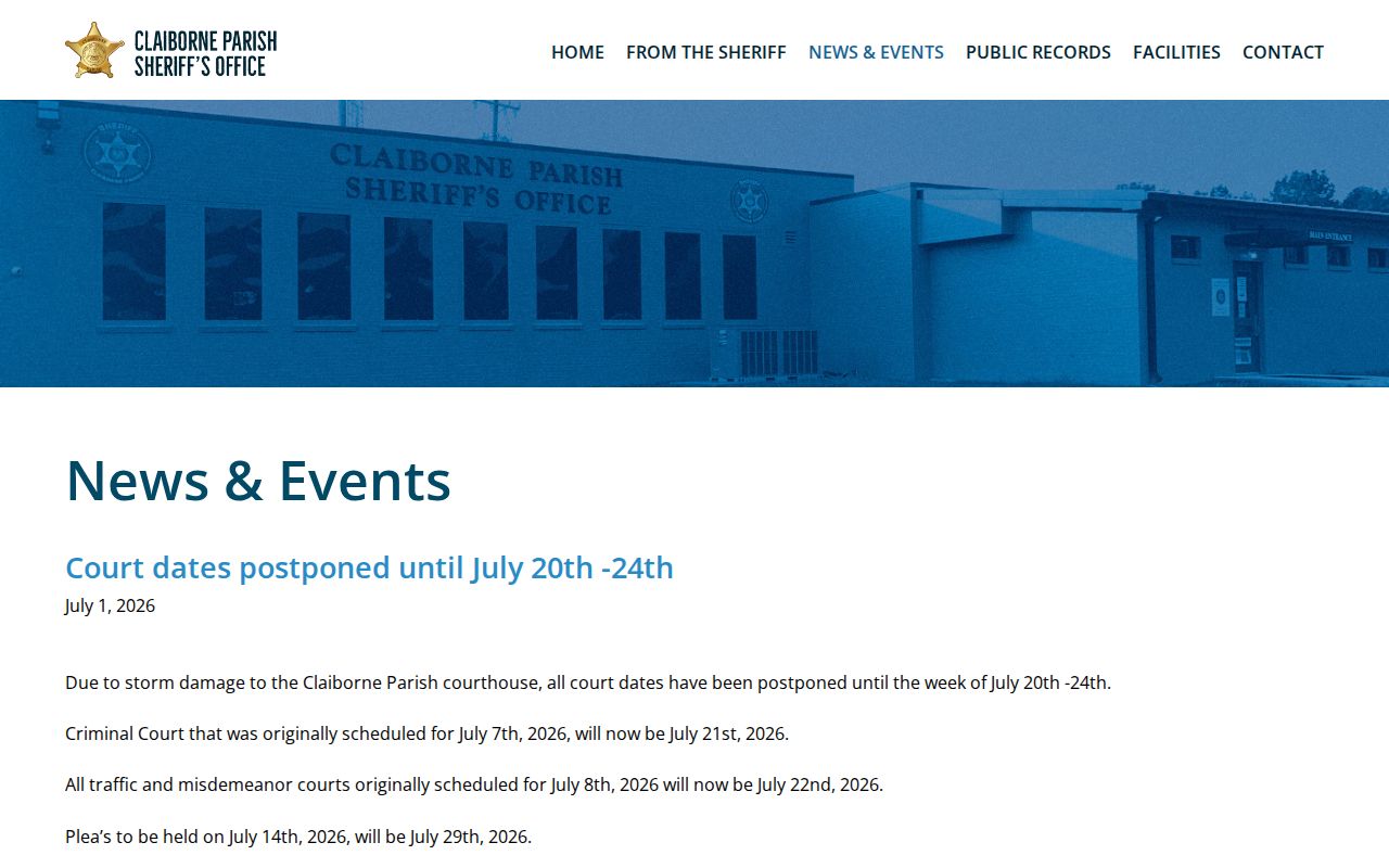 Claiborne Parish Sheriff arrest news and events archive