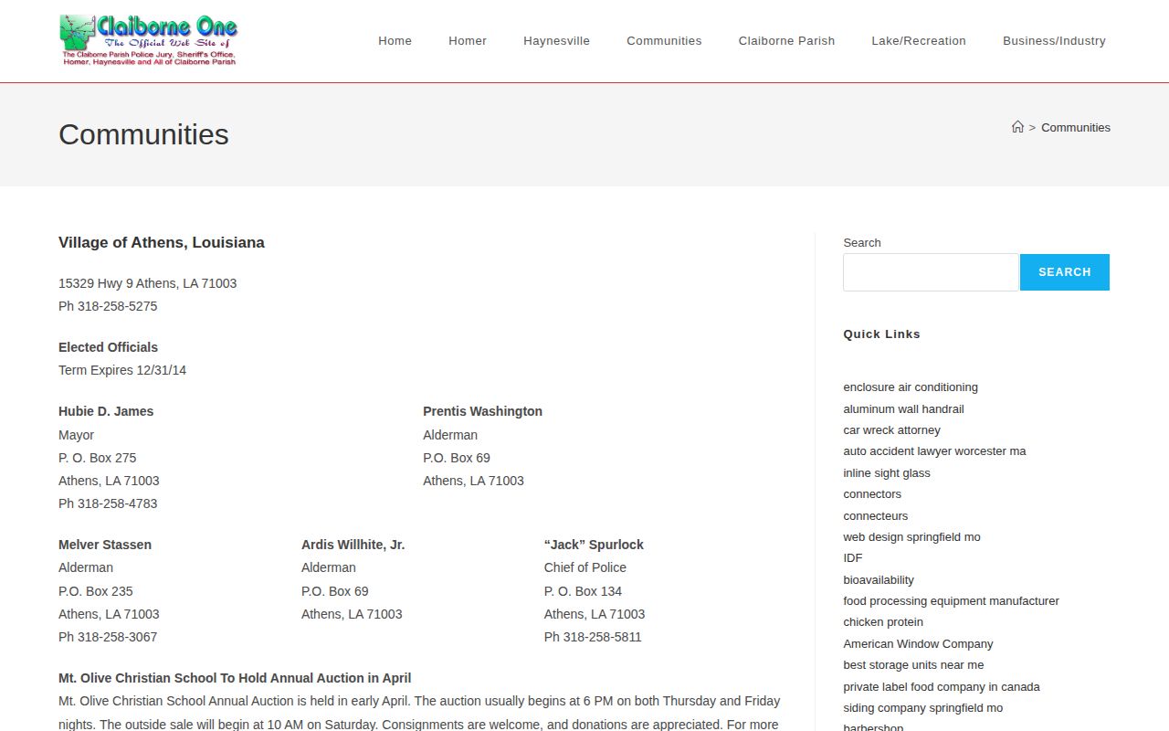 ClaiborneOne communities directory information for Athens